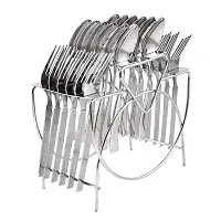 Oc9 Stainless Steel Spoon Stand/Rack/Holder Hold 24 Spoons Medium Size Silver-thumb1