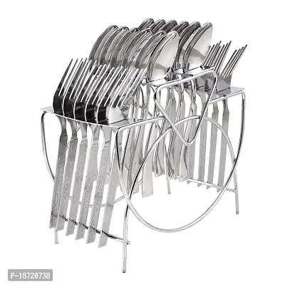 Oc9 Stainless Steel Spoon Stand/Rack/Holder Hold 24 Spoons Medium Size Silver-thumb2