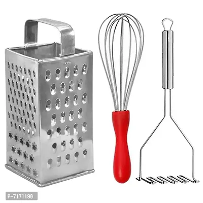 Oc9 Stainless Steel Grater  Egg Whisk  Potato Masher for Kichen