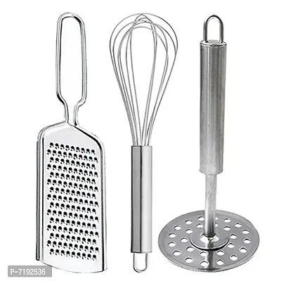 Oc9 Stainless Steel Grater  Egg Whisk  Potato Masher for Kitchen Tool Set-thumb0