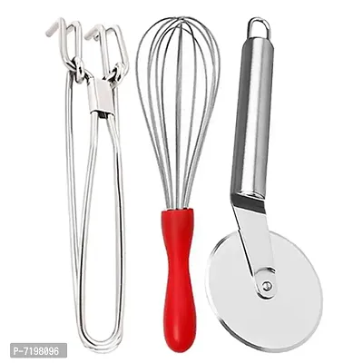 Oc9 Stainless Steel Pakkad  Egg Whisk  Pizza Cutter for Kitchen Tool Set