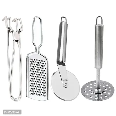 Oc9 Stainless Steel Pakkad  Grater  Pizza Cutter  Potato Masher for Kitchen Tool Set-thumb0