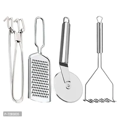 Oc9 Stainless Steel Pakkad  Grater  Pizza Cutter  Potato Masher for Kitchen Tool Set-thumb0