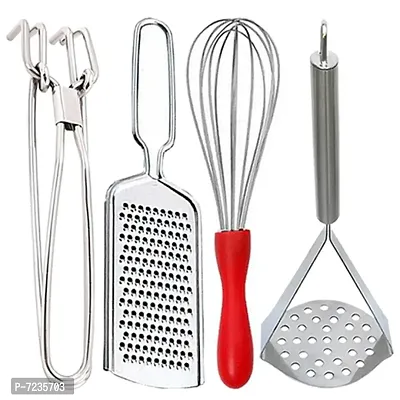 Oc9 Stainless Steel Pakkad  Grater  Egg Whisk  Potato Masher for Kitchen Tool Set