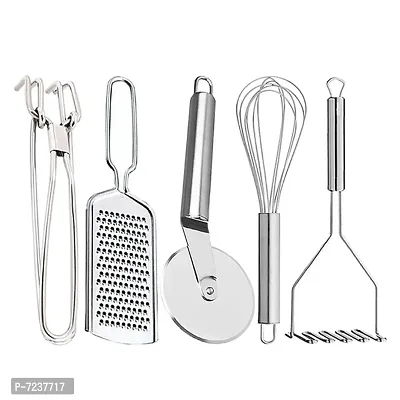 Oc9 Stainless Steel Pakkad  Grater  Pizza Cutter  Egg Whisk  Potato Masher for Kitchen Tool Set