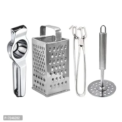 Stainless Steel Lemon Squeezer Grater Pakkad Potato Masher For Kitchen Tool Set-thumb0