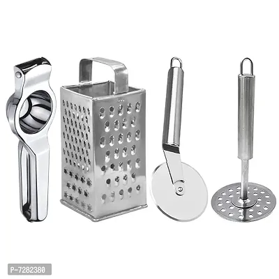 Oc9 Stainless Steel Lemon Squeezer  Grater  Pizza Cutter  Potato Masher for Kitchen Tool Set-thumb0