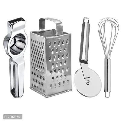 Oc9 Stainless Steel Lemon Squeezer  Grater  Pizza Cutter  Egg Whisk for Kitchen Tool Set-thumb0