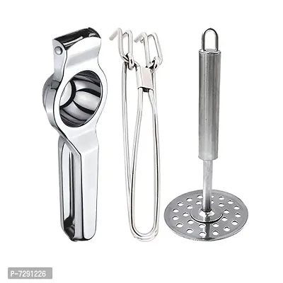 Oc9 Stainless Steel Lemon Squeezer  Pakkad  Potato Masher for Kitchen Tool Set