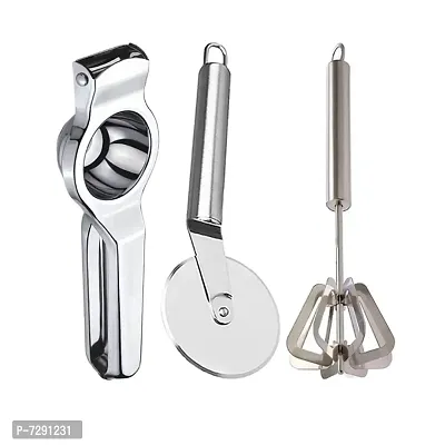 Oc9 Stainless Steel Lemon Squeezer  Pizza Cutter  Mathani for Kitchen Tool Set