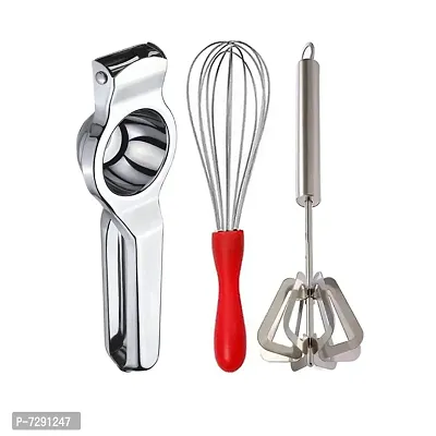 Oc9 Stainless Steel Lemon Squeezer  Egg Whisk  Mathani for Kitchen Tool Set