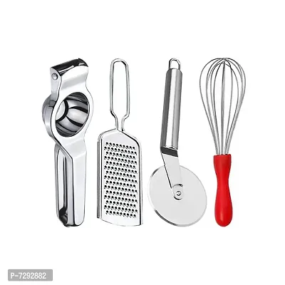 Stainless Steel Lemon Squeezer Grater Pizza Cutter Egg Whisk For Kitchen Tool Set