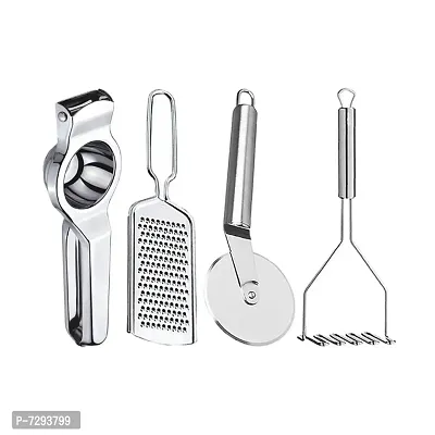 Stainless Steel Lemon Squeezer  Grater  Pizza Cutter  Potato Masher for Kitchen Tool Set