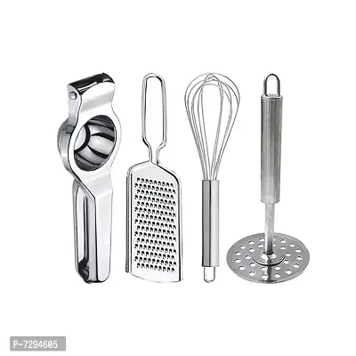 Stainless Steel Lemon Squeezer  Grater  Egg Whisk  Potato Masher for Kitchen Tool Set