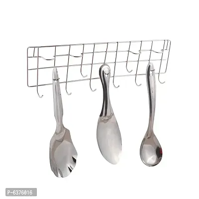 Useful Stainless Steel Ladle Hook Rail / Wall Mounted Ladle Stand For Kitchen-Pack of 2-thumb2