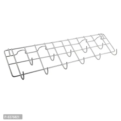 Useful Stainless Steel Plate Stand / Dish Rack Steel And Ladle Hook Rail / Wall Mounted Ladle Stand For Kitchen-thumb2