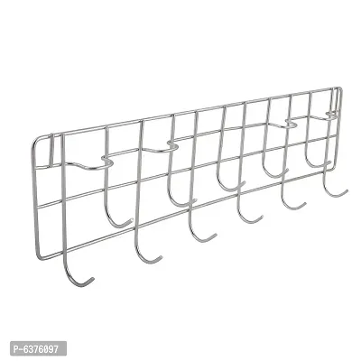 Useful Stainless Steel Cup Holder / Cup Stand And Plate Stand / Dish Rack Steel And Ladle Hook Rail / Wall Mounted Ladle Stand For Kitchen-thumb2