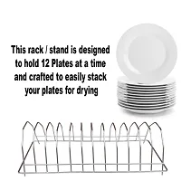 Useful Stainless Steel Plate Stand / Dish Rack Steel-Pack of 2 And Chakla Belan Stand With Hook For Kitchen-thumb3