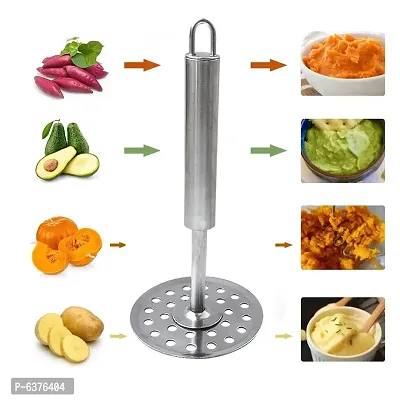 Useful Stainless Steel Pizza Cutter And Potato Masher / Pav Bhaji Masher / Vegetable Masher For Kitchen Tool Set-thumb5