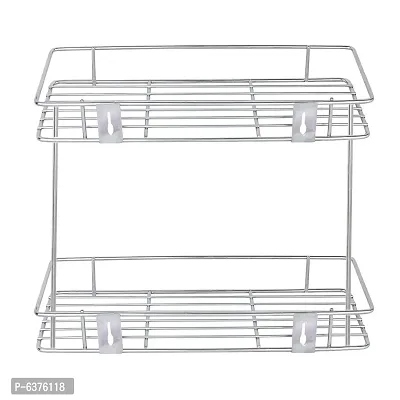Useful Stainless Steel Detergent Rack Detergent Holder Bathroom Shelf Wall Mounted Rack 12X6X12 Inch-thumb5