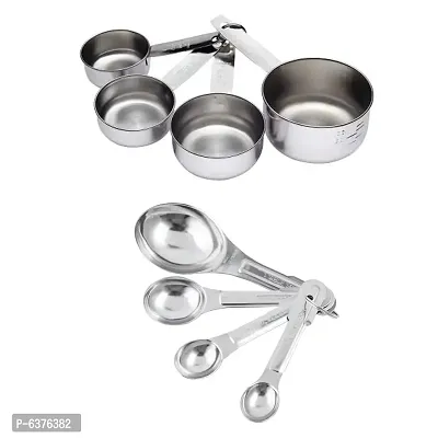 Useful Stainless Steel Measuring Cup And Set Of 4 Measuring Spoon For Kitchen