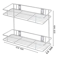 Useful Stainless Steel Corner Shelf / Wall Mounted Rack / Corner Shelf Living Room 9x9x12 Inch Silver-thumb3