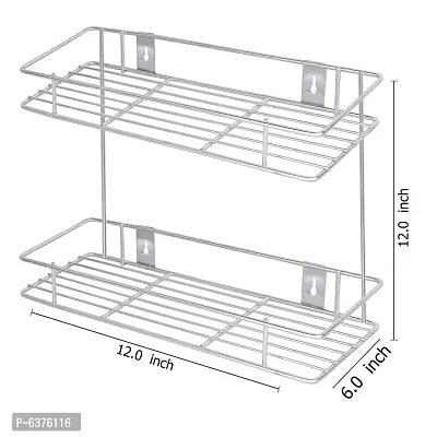Useful Stainless Steel Corner Shelf / Wall Mounted Rack / Corner Shelf Living Room 9x9x12 Inch Silver-thumb4