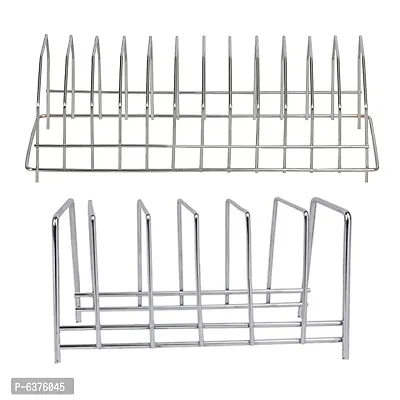 Useful Stainless Steel Plate Stand / Dish Rack Steel For Kitchen-Pack of 2