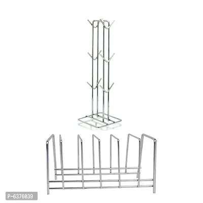 Useful Stainless Steel Plate Stand Dish Rack Steel And Cup Holder Cup Stand For Kitchen
