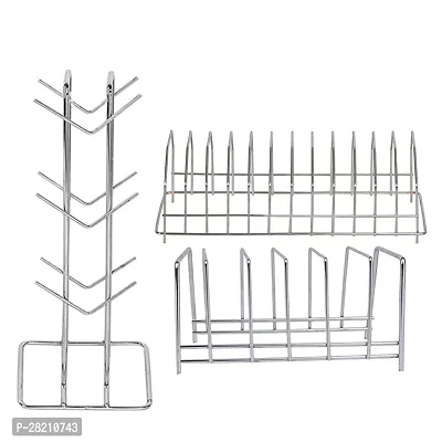 Modern Stainless Steel Kitchen Stand (Pack of 3)