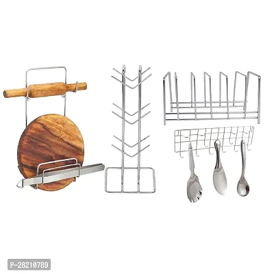 Modern Stainless Steel Kitchen Stand Pack of 4