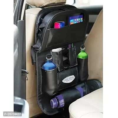 Classy PU Leather Car Back Seat Organizer With Foldable Pack Of 1