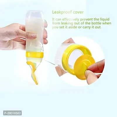 Smilynation Baby Silicone  Spoon Feeding Bottle-90ml(Yellow)-thumb0