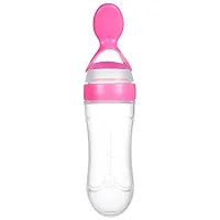 Smilynation Baby SIlicone  Spoon Feeding Bottle 90ml(Pink)-thumb3