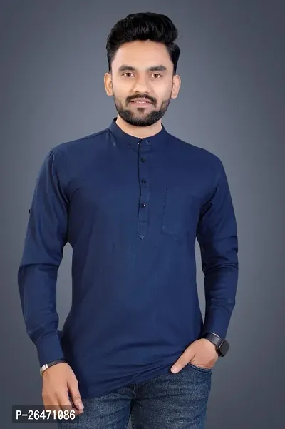 Classic Cotton Solid Kurta for Men-thumb2