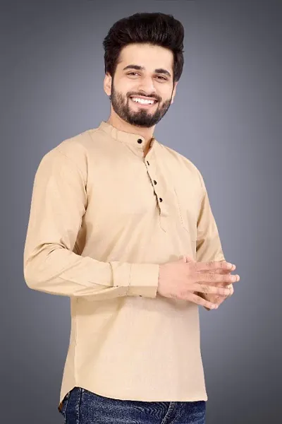 Mens Wear Pure Color Short Kurta