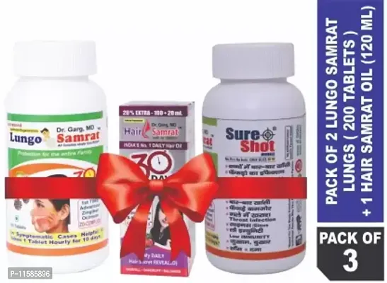 Sure Shot Herbals Lungo Samrat Combo Hair Samrat Oil (Pack of 3)