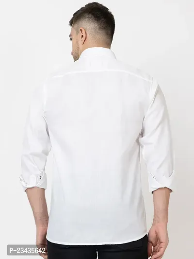 Reliable White Cotton Long Sleeves Casual Shirt For Men-thumb3