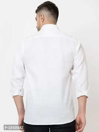 Stylish White Solid Long Sleeves Shirt For Men-thumb3