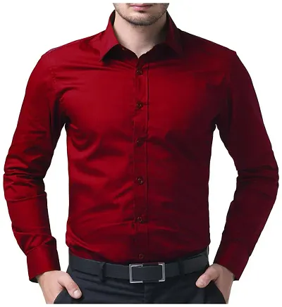 Men's Slim Fit Cotton Solid Shirts
