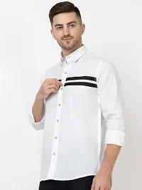 Stylish White Solid Long Sleeves Shirt For Men-thumb1