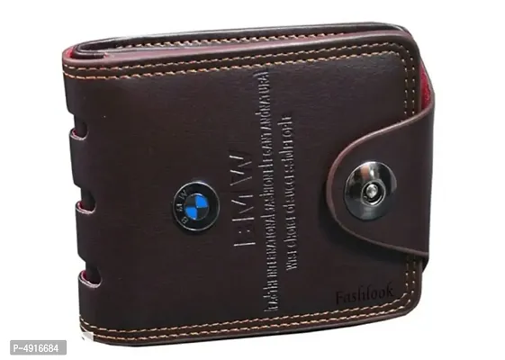 Men Solid Two Fold Leather Wallet-thumb0