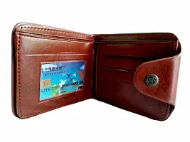 Men Solid Two Fold Leather Wallet-thumb1