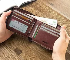 Men Solid Zip Round Leather Wallet-thumb1