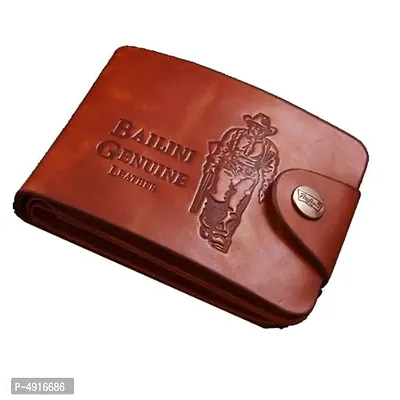 Men Solid Two Fold Leather Wallet