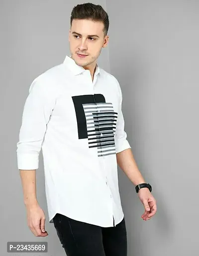 Reliable white Cotton Long Sleeves Casual Shirt For Men-thumb2