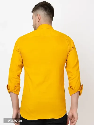 Reliable Yellow Cotton Long Sleeves Casual Shirt For Men-thumb3