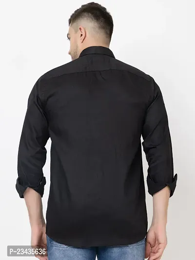 Reliable Black Cotton Long Sleeves Casual Shirt For Men-thumb3
