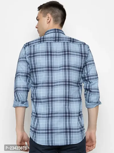 Reliable Blue Cotton Long Sleeves Casual Shirt For Men-thumb3