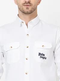 Reliable White Cotton Long Sleeves Casual Shirt For Men-thumb1